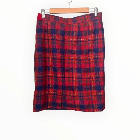 Rare Yves Saint Laurent Wool Plaid Skirt - Picture 1 of 9